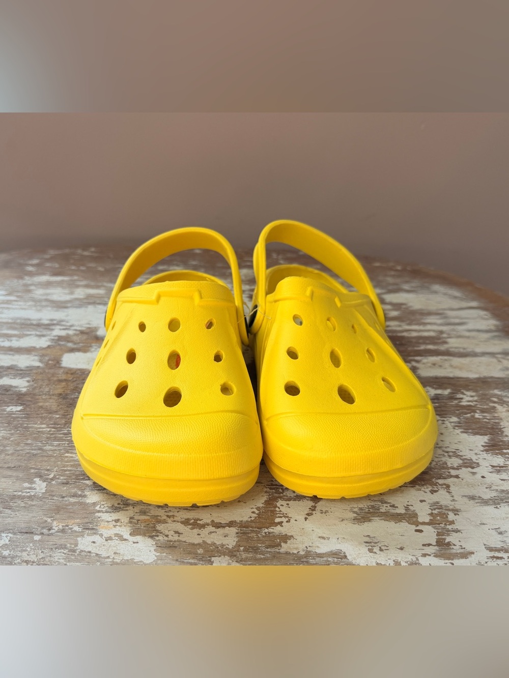 Kids Lightweight Yellow Slip-On Sandals with Heel Strap
